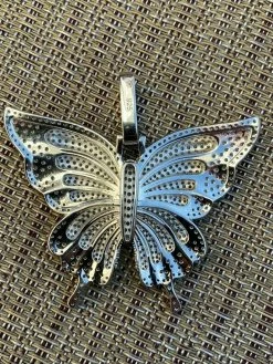 Solid 925 Silver HUGE Iced 2.5" Butterly Hip Hop Pendant For Men Ladies Necklace 18 Solid 925 Silver HUGE Iced 2.5" Butterly Hip Hop Pendant For Men Ladies Necklace -Harlem Bling Shop harlembling solid 925 silver huge iced 2.5 butterly hip hop pendant for men ladies necklace 93665.1664387752