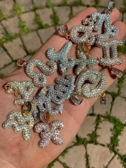 Solid 925 Silver Iced Diamond Zodiac Astrology Sign Pendant Necklace Hip Hop -Harlem Bling Shop harlembling solid 925 silver iced diamond zodiac astrology sign pendant necklace hip hop 57278.1664388704