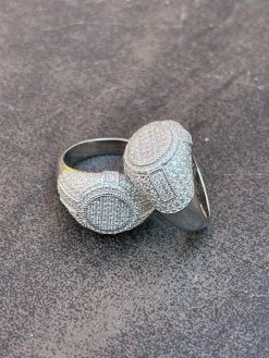 Solid 925 Silver Iced Hip Hop Pinky Ring REAL MOISSANITE Stone Pass Diamond Test 25 Solid 925 Silver Iced Hip Hop Pinky Ring REAL MOISSANITE Stone Pass Diamond Test -Harlem Bling Shop harlembling solid 925 silver iced hip hop pinky ring real moissanite stone pass diamond test 63201.1664360757