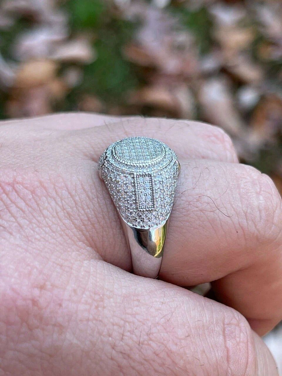 Solid 925 Silver Iced Hip Hop Pinky Ring REAL MOISSANITE Stone Pass Diamond Test 11 Solid 925 Silver Iced Hip Hop Pinky Ring REAL MOISSANITE Stone Pass Diamond Test - Image 9