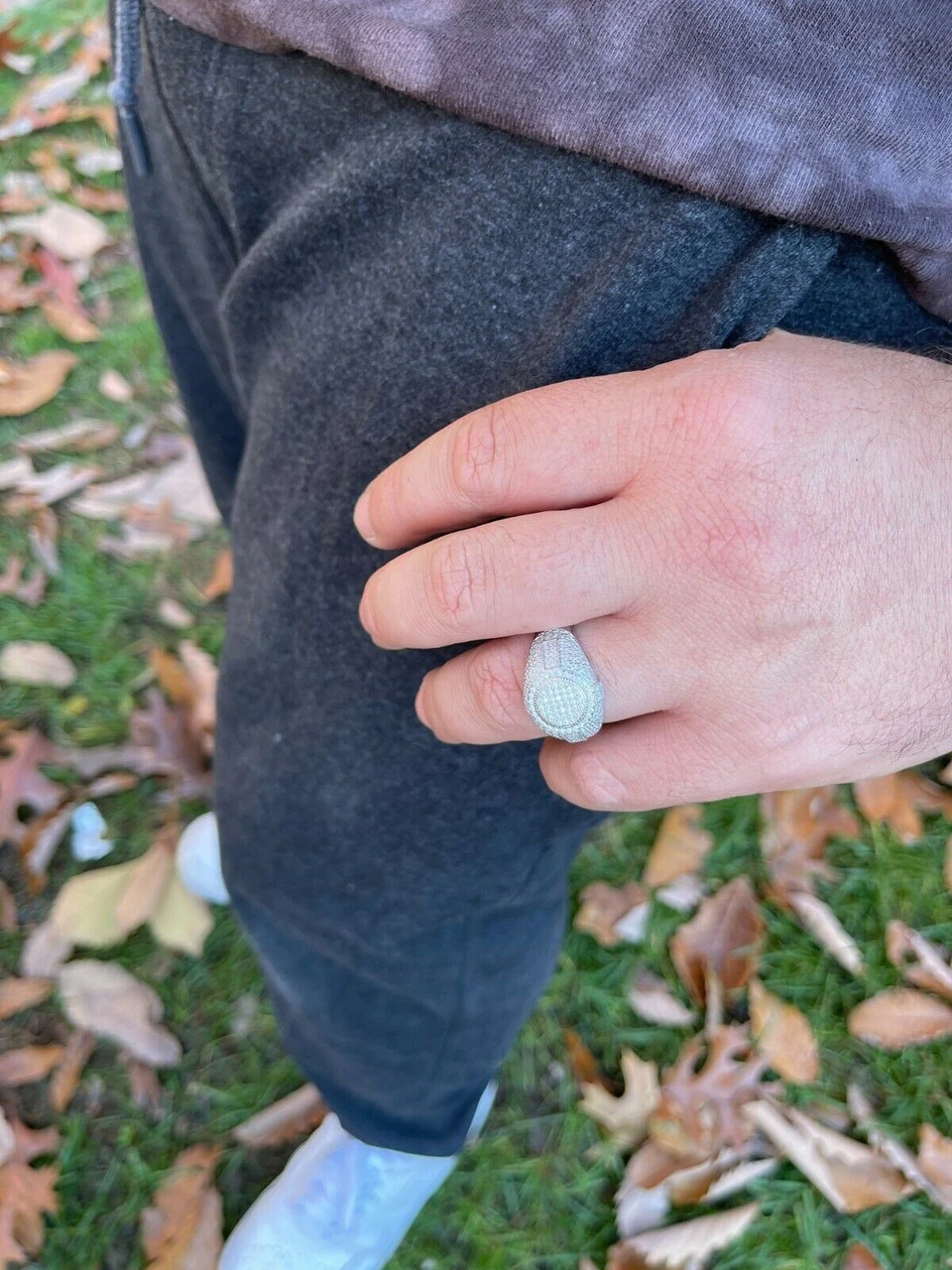 Solid 925 Silver Iced Hip Hop Pinky Ring REAL MOISSANITE Stone Pass Diamond Test 8 Solid 925 Silver Iced Hip Hop Pinky Ring REAL MOISSANITE Stone Pass Diamond Test - Image 6