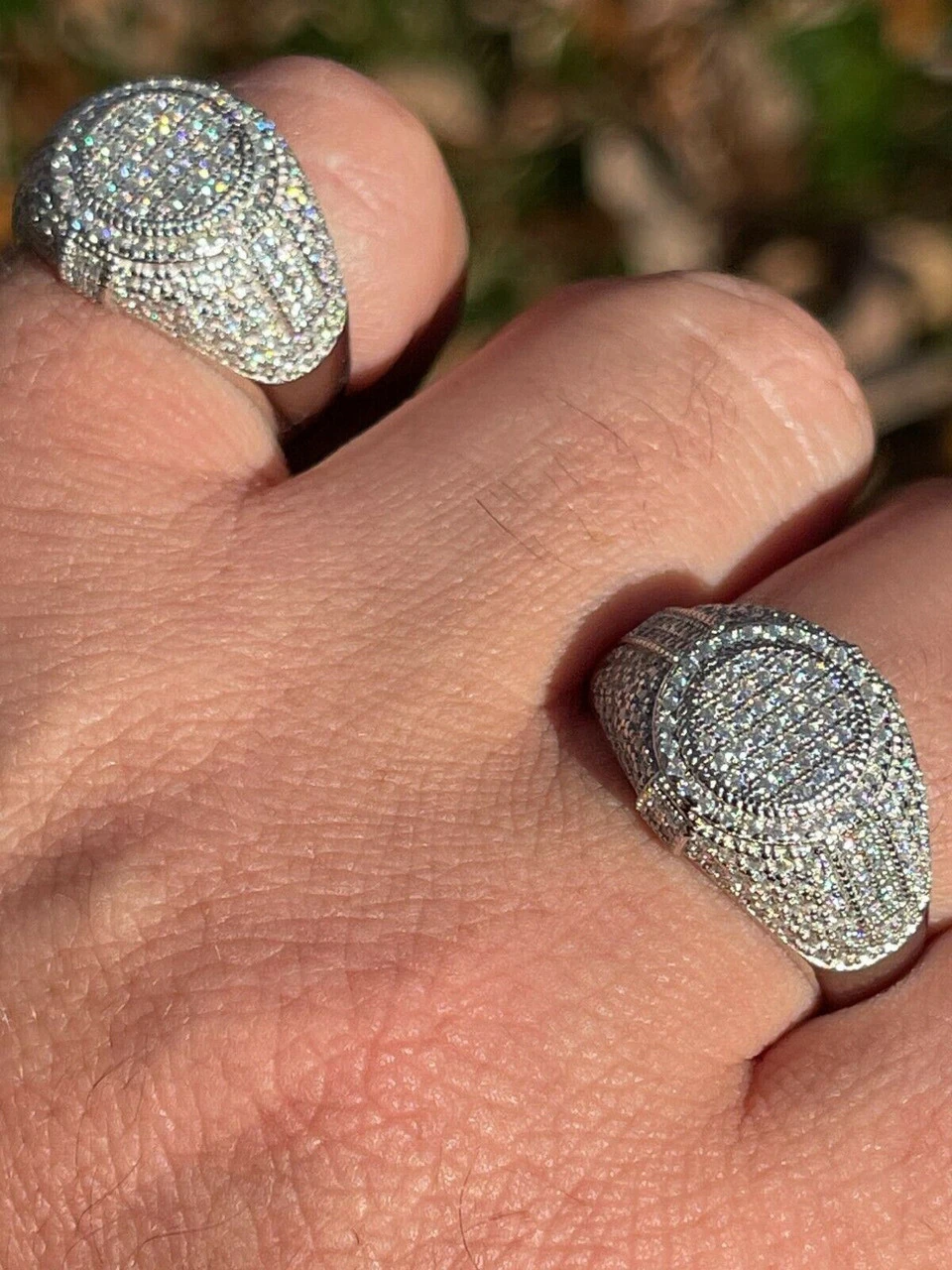 Solid 925 Silver Iced Hip Hop Pinky Ring REAL MOISSANITE Stone Pass Diamond Test 4 Solid 925 Silver Iced Hip Hop Pinky Ring REAL MOISSANITE Stone Pass Diamond Test - Image 2