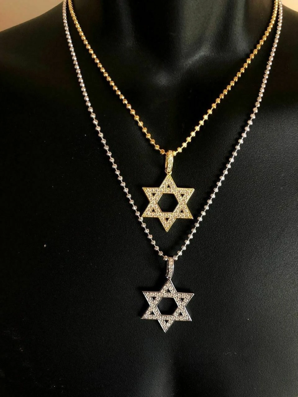 Solid 925 Silver Iced Magen Star Of David Jewish Iced Diamond 14k Gold Rhodium 8 Solid 925 Silver Iced Magen Star Of David Jewish Iced Diamond 14k Gold Rhodium - Image 6