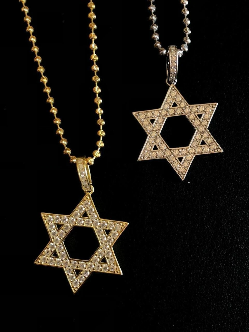 Solid 925 Silver Iced Magen Star Of David Jewish Iced Diamond 14k Gold Rhodium 6 Solid 925 Silver Iced Magen Star Of David Jewish Iced Diamond 14k Gold Rhodium - Image 4