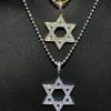 Solid 925 Silver Iced Magen Star Of David Jewish Iced Diamond 14k Gold Rhodium