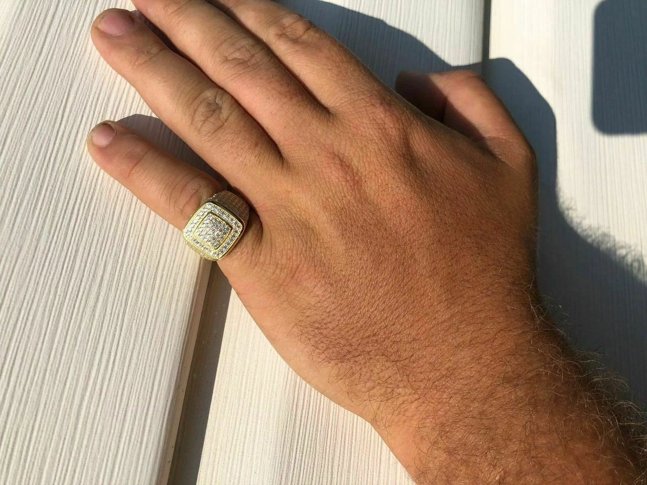 Solid 925 Silver Men's Diamond RING 14k Gold ICY Size 6 7 8 9 10 11 12 13 Pinky 10 Solid 925 Silver Men's Diamond RING 14k Gold ICY Size 6 7 8 9 10 11 12 13 Pinky - Image 8