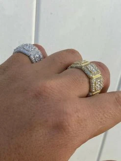 Solid 925 Silver Men's Hip Hop Rapper Baguette Diamond Pinky RING 14k Gold Iced -Harlem Bling Shop harlembling solid 925 silver mens hip hop rapper baguette diamond pinky ring 14k gold iced 10272.1664388477