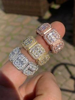 Solid 925 Silver Men's Hip Hop Rapper Baguette Diamond Pinky RING 14k Gold Iced -Harlem Bling Shop harlembling solid 925 silver mens hip hop rapper baguette diamond pinky ring 14k gold iced 64184.1664398518