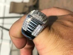 Solid 925 Silver Men's Hip Hop Rapper Big Diamond Pinky RING 14k Gold Super Icy! 19 Solid 925 Silver Men's Hip Hop Rapper Big Diamond Pinky RING 14k Gold Super Icy! -Harlem Bling Shop harlembling solid 925 silver mens hip hop rapper big diamond pinky ring 14k gold super icy 88704.1664387261