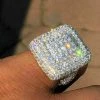 Solid 925 Silver Men's Hip Hop Rapper Big Heavy Diamond Pinky Square RING ICY 1 Solid 925 Silver Men's Hip Hop Rapper Big Heavy Diamond Pinky Square RING ICY -Harlem Bling Shop harlembling solid 925 silver mens hip hop rapper big heavy diamond pinky square ring icy 43683.1664397503