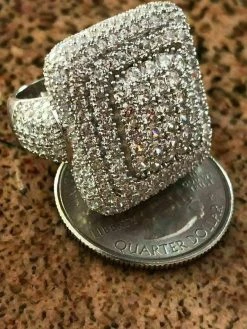 Solid 925 Silver Men's Hip Hop Rapper Big Heavy Diamond Pinky Square RING ICY 25 Solid 925 Silver Men's Hip Hop Rapper Big Heavy Diamond Pinky Square RING ICY -Harlem Bling Shop harlembling solid 925 silver mens hip hop rapper big heavy diamond pinky square ring icy 64728.1664376993