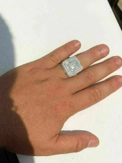 Solid 925 Silver Men's Hip Hop Rapper Big Heavy Diamond Pinky Square RING ICY 24 Solid 925 Silver Men's Hip Hop Rapper Big Heavy Diamond Pinky Square RING ICY -Harlem Bling Shop harlembling solid 925 silver mens hip hop rapper big heavy diamond pinky square ring icy 87220.1664379911