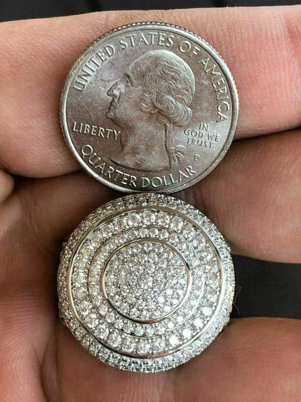 Solid 925 Silver Men's ICED ICY Large Diamond Pinky RING 14k Gold 7 8 9 10 11 12 14 Solid 925 Silver Men's ICED ICY Large Diamond Pinky RING 14k Gold 7 8 9 10 11 12 - Image 12