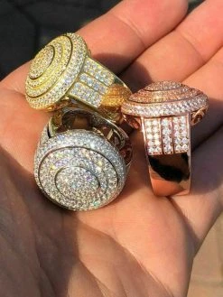 Solid 925 Silver Men's ICED ICY Large Diamond Pinky RING 14k Gold 7 8 9 10 11 12 16 Solid 925 Silver Men's ICED ICY Large Diamond Pinky RING 14k Gold 7 8 9 10 11 12 -Harlem Bling Shop harlembling solid 925 silver mens iced icy large diamond pinky ring 14k gold 7 8 9 10 11 12 80203.1664372896