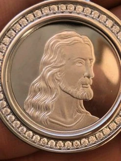 Solid 925 Silver Men's Jesus Last Supper Reversible Coin Medallion Pendant Italy -Harlem Bling Shop harlembling solid 925 silver mens jesus last supper reversible coin medallion pendant italy 74607.1664398917