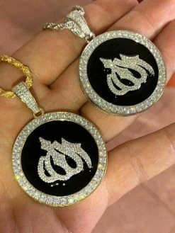 Solid 925 Silver Mens Large Allah Muslim Islamic Pendant Chain Iced Icy Hip Hop 15 Solid 925 Silver Mens Large Allah Muslim Islamic Pendant Chain Iced Icy Hip Hop -Harlem Bling Shop harlembling solid 925 silver mens large allah muslim islamic pendant chain iced icy hip hop 73425.1664378058