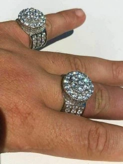 Solid 925 Silver Men's Large Round 5ct Iced CZ Cubic Zirconia Pinky RING HIP-HOP -Harlem Bling Shop harlembling solid 925 silver mens large round 5ct iced cz cubic zirconia pinky ring hip hop 51503.1664373607