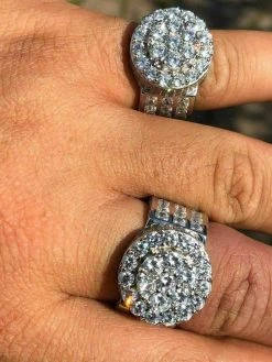 Solid 925 Silver Men's Large Round 5ct Iced CZ Cubic Zirconia Pinky RING HIP-HOP -Harlem Bling Shop harlembling solid 925 silver mens large round 5ct iced cz cubic zirconia pinky ring hip hop 74117.1664373397