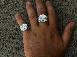 Solid 925 Silver Men's Large Round 5ct Iced CZ Cubic Zirconia Pinky RING HIP-HOP -Harlem Bling Shop harlembling solid 925 silver mens large round 5ct iced cz cubic zirconia pinky ring hip hop 79832.1664388628