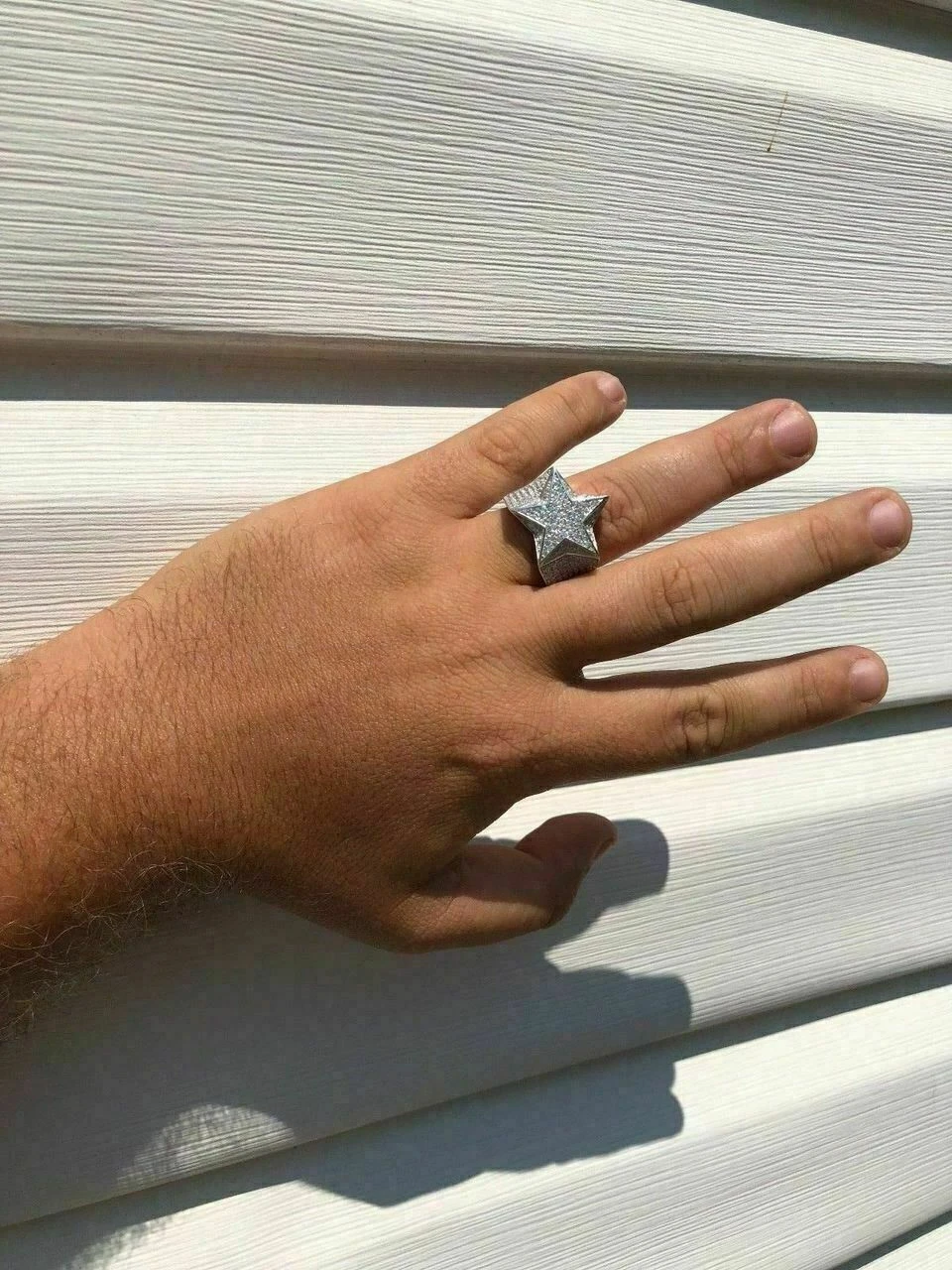 Solid 925 Silver Men's Women's Hip Hop Rapper 3D STAR Diamond Pinky RING Pinky 13 Solid 925 Silver Men's Women's Hip Hop Rapper 3D STAR Diamond Pinky RING Pinky - Image 11