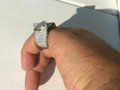 Solid 925 Silver Men's Women's Hip Hop Rapper 3D STAR Diamond Pinky RING Pinky 19 Solid 925 Silver Men's Women's Hip Hop Rapper 3D STAR Diamond Pinky RING Pinky -Harlem Bling Shop harlembling solid 925 silver mens womens hip hop rapper 3d star diamond pinky ring pinky 51612.1664384681