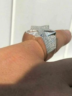 Solid 925 Silver Men's Women's Hip Hop Rapper 3D STAR Diamond Pinky RING Pinky 17 Solid 925 Silver Men's Women's Hip Hop Rapper 3D STAR Diamond Pinky RING Pinky -Harlem Bling Shop harlembling solid 925 silver mens womens hip hop rapper 3d star diamond pinky ring pinky 68203.1664372496