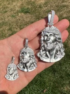 Solid 925 Silver MOISSANITE Jesus Piece Iced Pendant Necklace Handmade In Italy 23 Solid 925 Silver MOISSANITE Jesus Piece Iced Pendant Necklace Handmade In Italy -Harlem Bling Shop harlembling solid 925 silver moissanite jesus piece iced pendant necklace handmade in italy 20905.1694222348