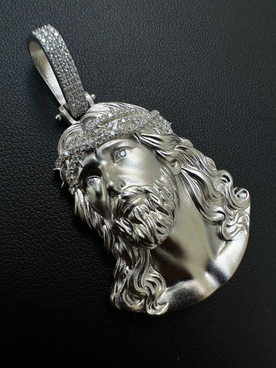 Solid 925 Silver MOISSANITE Jesus Piece Iced Pendant Necklace Handmade In Italy 16 Solid 925 Silver MOISSANITE Jesus Piece Iced Pendant Necklace Handmade In Italy - Image 14