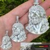 Solid 925 Silver MOISSANITE Jesus Piece Iced Pendant Necklace Handmade In Italy 2 Solid 925 Silver MOISSANITE Jesus Piece Iced Pendant Necklace Handmade In Italy -Harlem Bling Shop harlembling solid 925 silver moissanite jesus piece iced pendant necklace handmade in italy 94578.1694222493