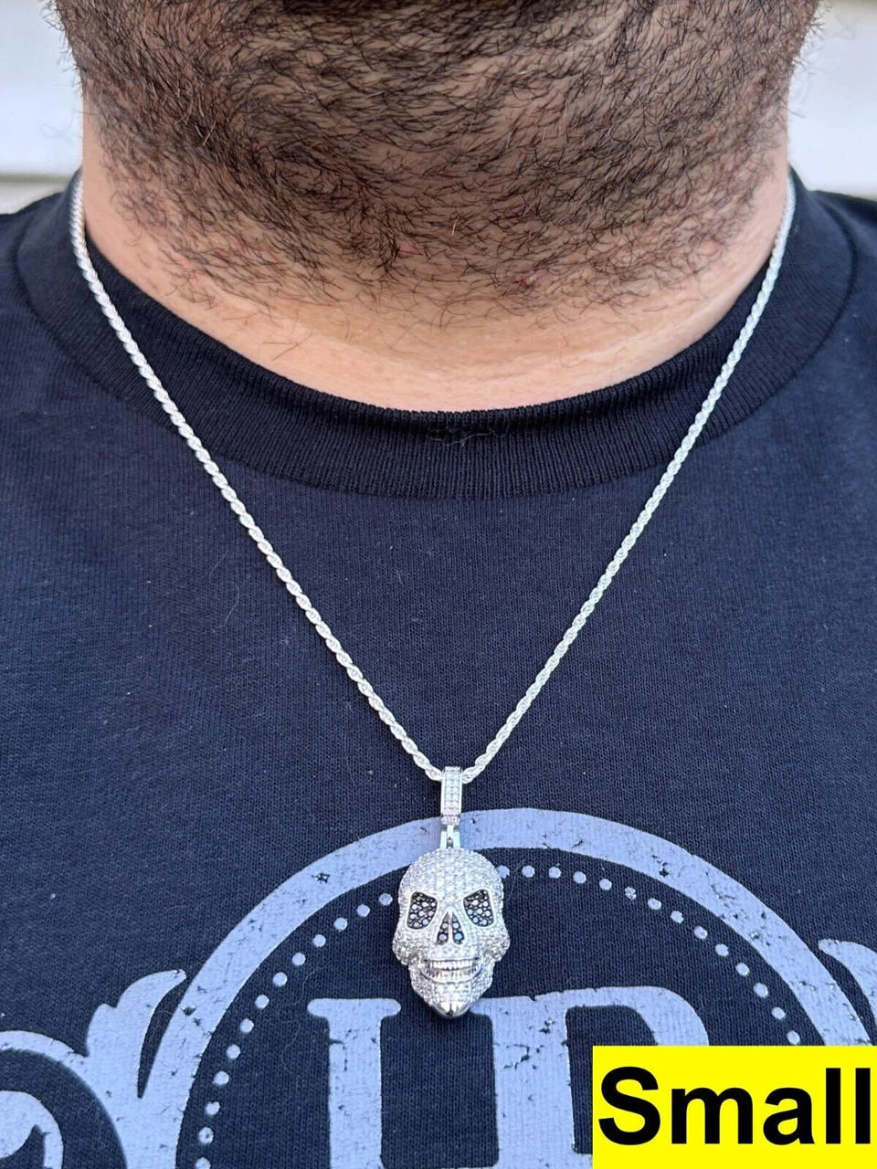 Solid 925 Silver MOISSANITE Skull Iced Fully 3D Hip Hop Pendant Necklace 3 Sizes 8 Solid 925 Silver MOISSANITE Skull Iced Fully 3D Hip Hop Pendant Necklace 3 Sizes - Image 6