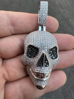 Solid 925 Silver MOISSANITE Skull Iced Fully 3D Hip Hop Pendant Necklace 3 Sizes 21 Solid 925 Silver MOISSANITE Skull Iced Fully 3D Hip Hop Pendant Necklace 3 Sizes -Harlem Bling Shop harlembling solid 925 silver moissanite skull iced fully 3d hip hop pendant necklace 3 sizes 34492.1700280354
