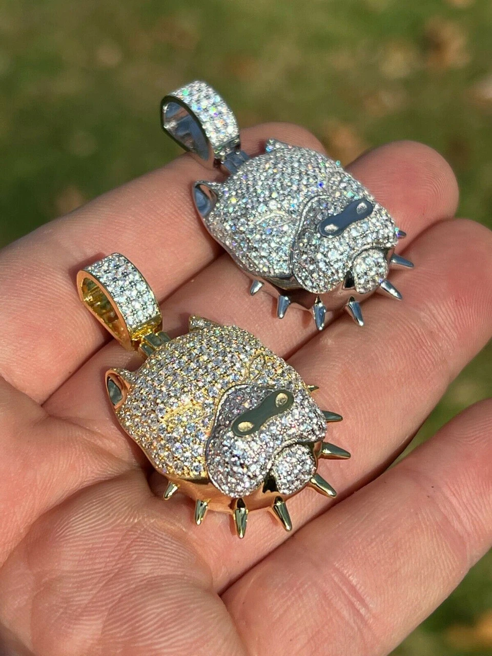 Solid 925 Silver Pitbull Dog Pendant Necklace Iced Diamond Gold Necklace Hip Hop 6 Solid 925 Silver Pitbull Dog Pendant Necklace Iced Diamond Gold Necklace Hip Hop - Image 4