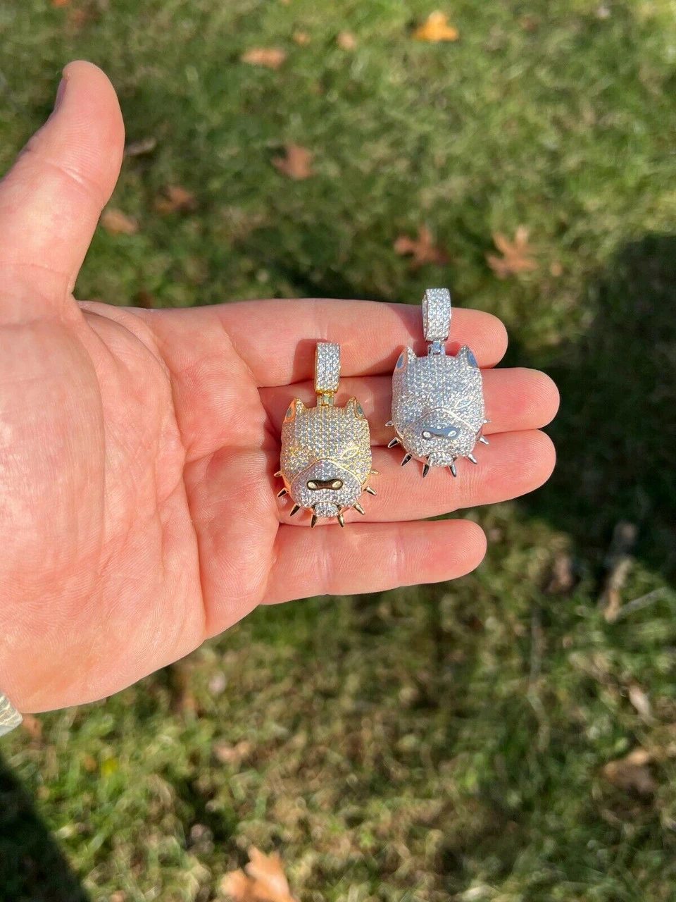 Solid 925 Silver Pitbull Dog Pendant Necklace Iced Diamond Gold Necklace Hip Hop 10 Solid 925 Silver Pitbull Dog Pendant Necklace Iced Diamond Gold Necklace Hip Hop - Image 8