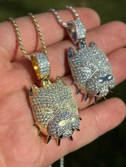 Solid 925 Silver Pitbull Dog Pendant Necklace Iced Diamond Gold Necklace Hip Hop 18 Solid 925 Silver Pitbull Dog Pendant Necklace Iced Diamond Gold Necklace Hip Hop -Harlem Bling Shop harlembling solid 925 silver pitbull dog pendant necklace iced diamond gold necklace hip hop 81269.1664355803