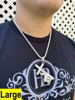 Solid 925 Silver Real MOISSANITE Jesus Carrying Cross Pendant Iced Necklace 41 Solid 925 Silver Real MOISSANITE Jesus Carrying Cross Pendant Iced Necklace -Harlem Bling Shop harlembling solid 925 silver real moissanite jesus carrying cross pendant iced necklace 70365.1698463890
