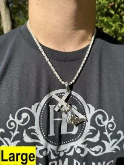 Solid 925 Silver Real MOISSANITE Jesus Carrying Cross Pendant Iced Necklace 25 Solid 925 Silver Real MOISSANITE Jesus Carrying Cross Pendant Iced Necklace -Harlem Bling Shop harlembling solid 925 silver real moissanite jesus carrying cross pendant iced necklace 74787.1698463845