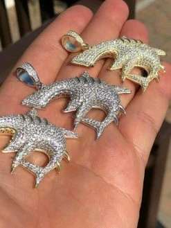 Solid 925 Silver Shark Pendant Diamond 2" Big Piece Hip Hop Real ICED Migos -Harlem Bling Shop harlembling solid 925 silver shark pendant diamond 2 big piece hip hop real iced migos 74222.1664384585
