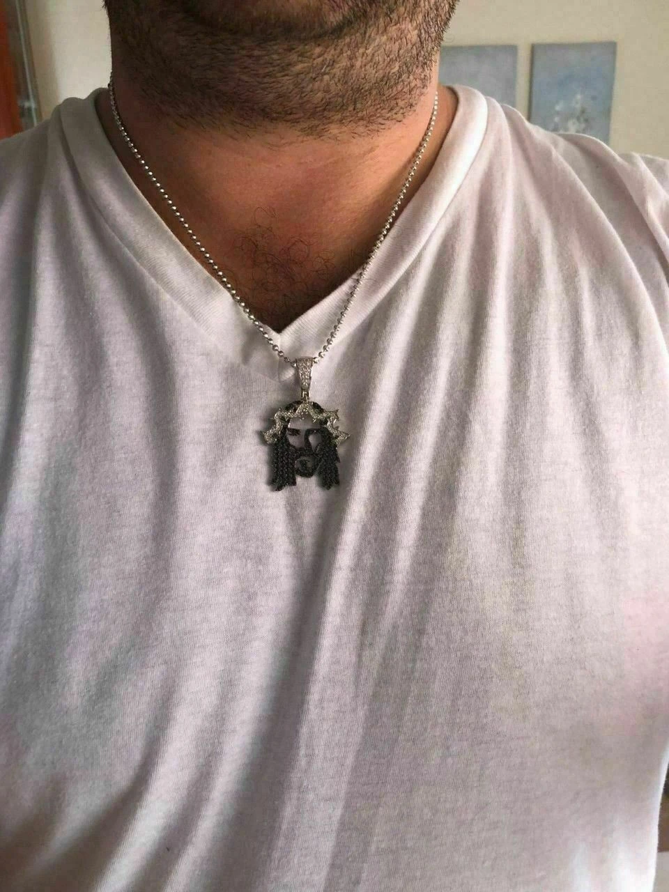 Solid 925 Silver Super Icy Jesus Piece Black Diamond Rapper Gold Chain Pendant 10 Solid 925 Silver Super Icy Jesus Piece Black Diamond Rapper Gold Chain Pendant - Image 8