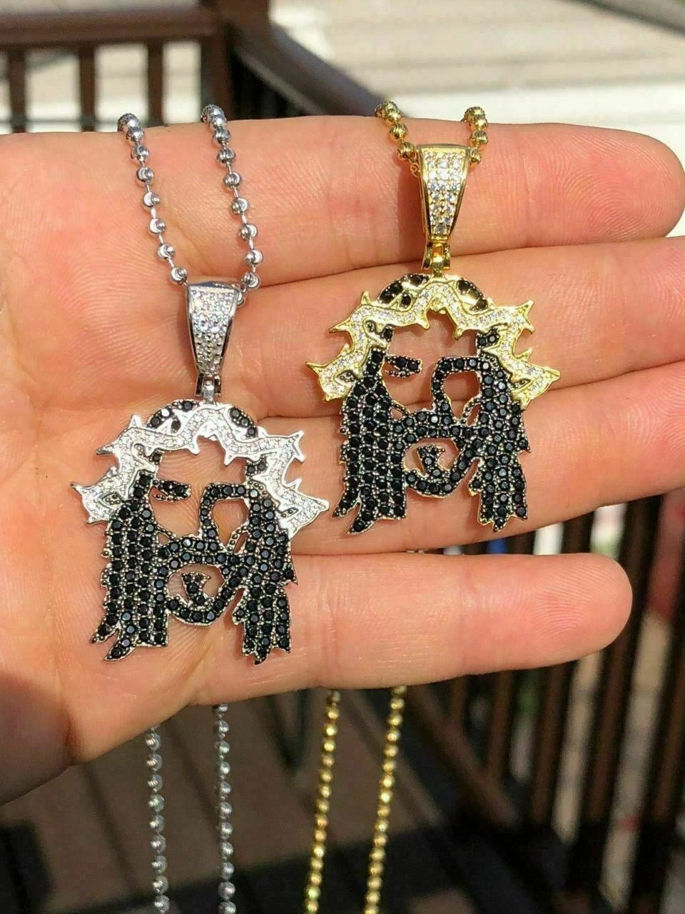 Solid 925 Silver Super Icy Jesus Piece Black Diamond Rapper Gold Chain Pendant 9 Solid 925 Silver Super Icy Jesus Piece Black Diamond Rapper Gold Chain Pendant - Image 7