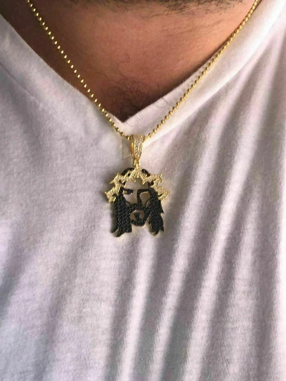 Solid 925 Silver Super Icy Jesus Piece Black Diamond Rapper Gold Chain Pendant 13 Solid 925 Silver Super Icy Jesus Piece Black Diamond Rapper Gold Chain Pendant - Image 11