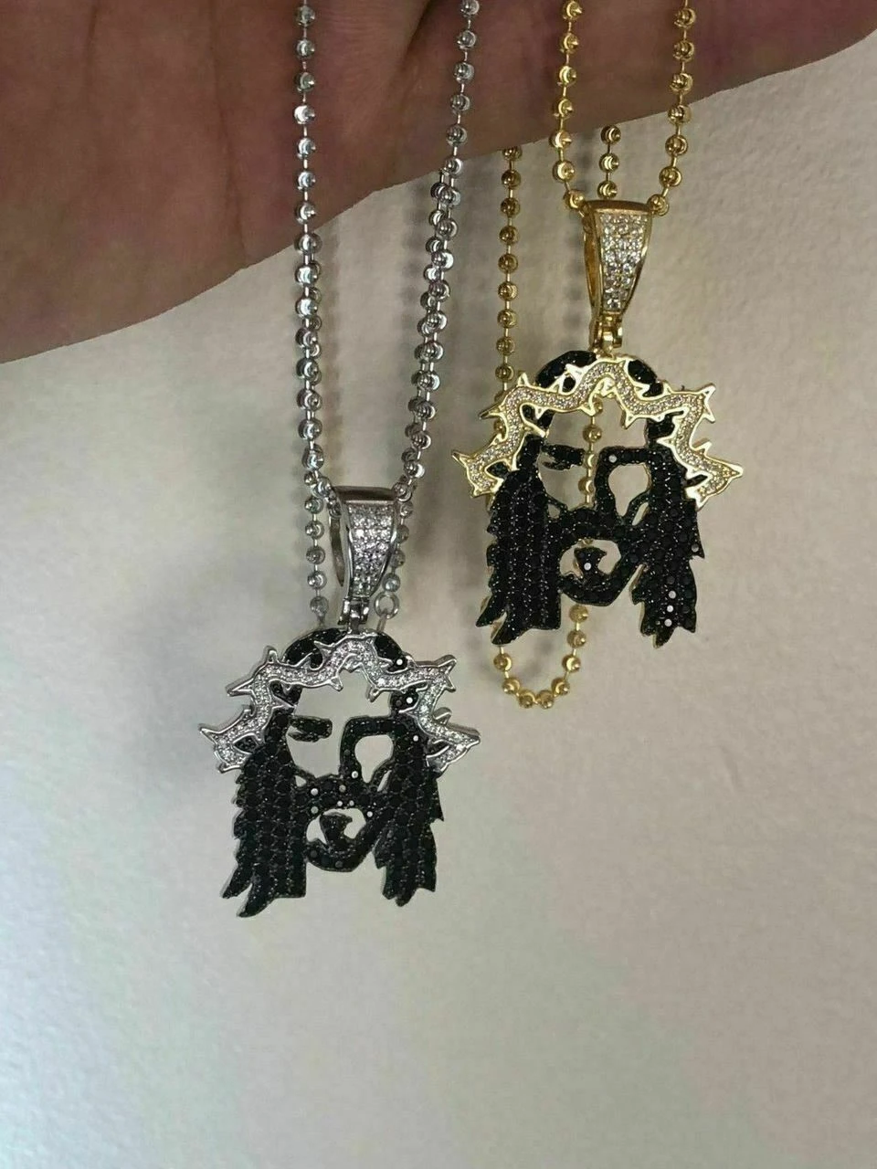 Solid 925 Silver Super Icy Jesus Piece Black Diamond Rapper Gold Chain Pendant 4 Solid 925 Silver Super Icy Jesus Piece Black Diamond Rapper Gold Chain Pendant - Image 2