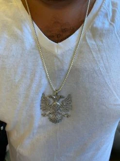 Solid 925 Silver Two Double Headed Eagle Pendant Necklace Albania Kosova Russian 19 Solid 925 Silver Two Double Headed Eagle Pendant Necklace Albania Kosova Russian -Harlem Bling Shop harlembling solid 925 silver two double headed eagle pendant necklace albania kosova russian 89976.1664378306