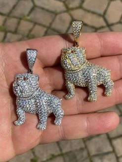 Solid 925 Sterling Bull Dog Pendant Necklace Iced Gold Silver Necklace Hip Hop 20 Solid 925 Sterling Bull Dog Pendant Necklace Iced Gold Silver Necklace Hip Hop -Harlem Bling Shop harlembling solid 925 sterling bull dog pendant necklace iced gold silver necklace hip hop 58344.1664372858