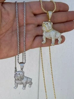 Solid 925 Sterling Bull Dog Pendant Necklace Iced Gold Silver Necklace Hip Hop 23 Solid 925 Sterling Bull Dog Pendant Necklace Iced Gold Silver Necklace Hip Hop -Harlem Bling Shop harlembling solid 925 sterling bull dog pendant necklace iced gold silver necklace hip hop 93014.1664390291