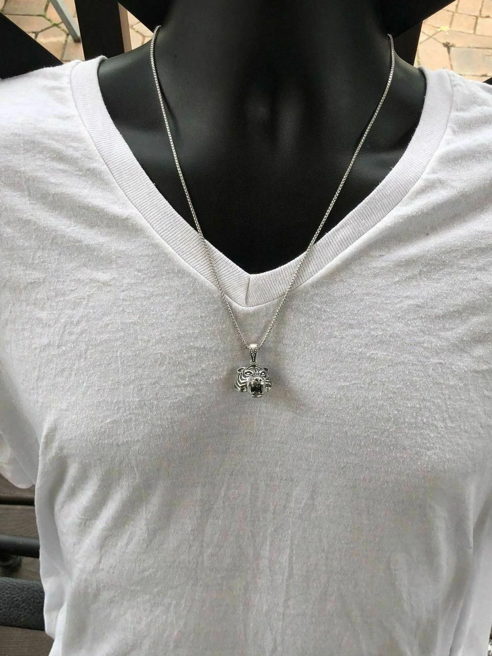 Solid 925 Sterling Silver 3D Tiger Cheetah Women’s Men’s Pendant W. 22” Chain 4 Solid 925 Sterling Silver 3D Tiger Cheetah Women’s Men’s Pendant W. 22” Chain - Image 2