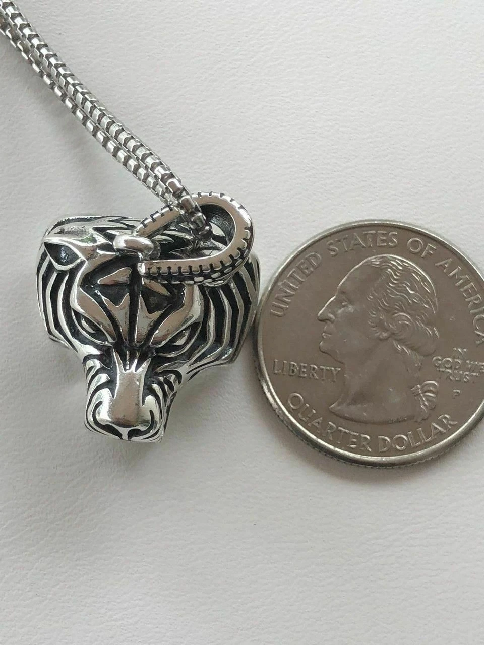 Solid 925 Sterling Silver 3D Tiger Cheetah Women’s Men’s Pendant W. 22” Chain 6 Solid 925 Sterling Silver 3D Tiger Cheetah Women’s Men’s Pendant W. 22” Chain - Image 4
