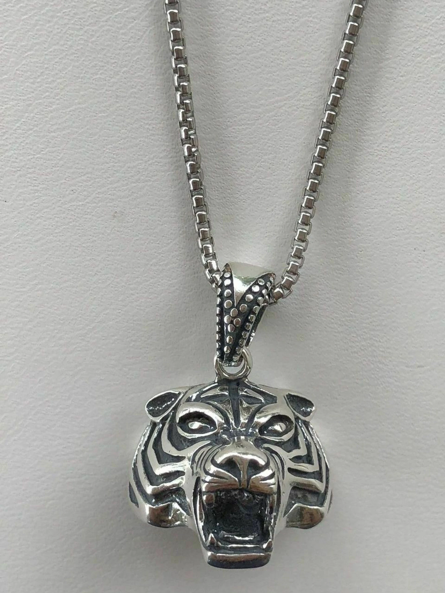 Solid 925 Sterling Silver 3D Tiger Cheetah Women’s Men’s Pendant W. 22” Chain 3 Solid 925 Sterling Silver 3D Tiger Cheetah Women’s Men’s Pendant W. 22” Chain