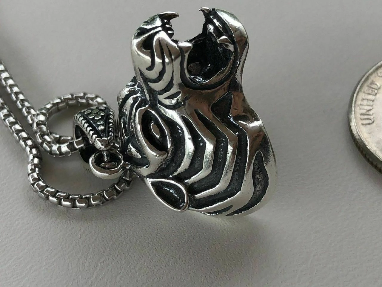 Solid 925 Sterling Silver 3D Tiger Cheetah Women’s Men’s Pendant W. 22” Chain 7 Solid 925 Sterling Silver 3D Tiger Cheetah Women’s Men’s Pendant W. 22” Chain - Image 5