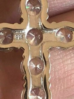 Solid 925 Sterling Silver Cross 5ct Man Tennis Diamond W. Moon Cut Bead Chain -Harlem Bling Shop harlembling solid 925 sterling silver cross 5ct man tennis diamond w moon cut bead chain 78751.1664378052