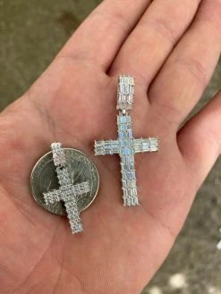 Solid 925 Sterling Silver Cross Pendant Baguette Iced Diamond Necklace Hip-Hop 23 Solid 925 Sterling Silver Cross Pendant Baguette Iced Diamond Necklace Hip-Hop -Harlem Bling Shop harlembling solid 925 sterling silver cross pendant baguette iced diamond necklace hip hop 19500.1664371571